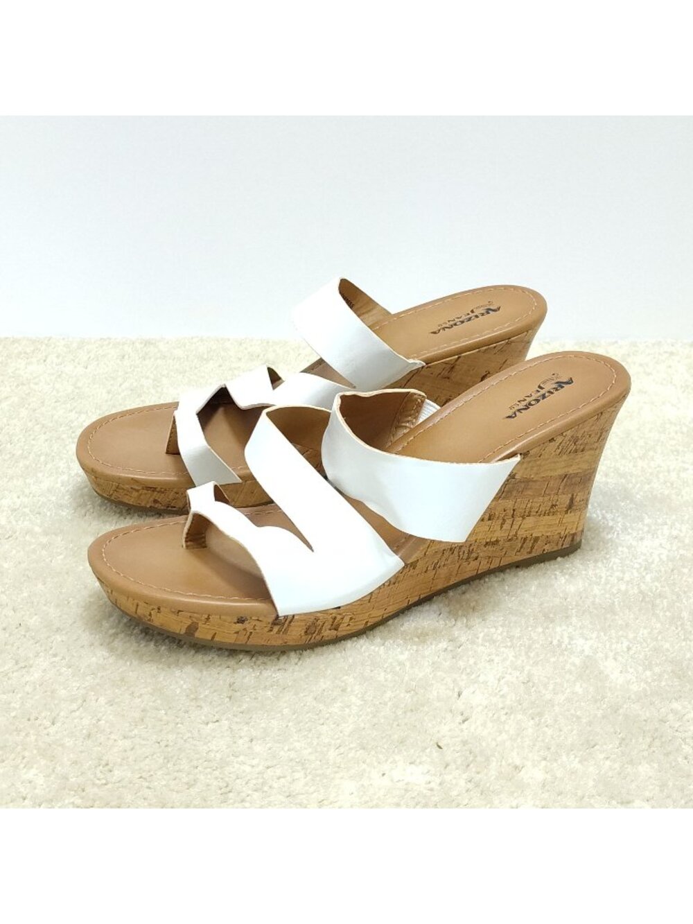 Arizona Jean Co. Strappy Wedge Heel Sandals Cork Sole Slip-On Women's 11M VGC